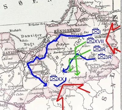 War scene, 25 August 1914, first combat